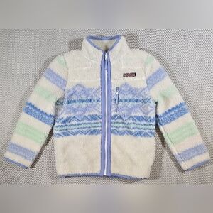 Vineyard Vines Supershed Deep Pile Fleece Jacket Girls Sz M (10-12) Fair Isle